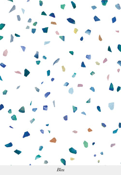 Maßgeschneiderter blauer Terrazzo L