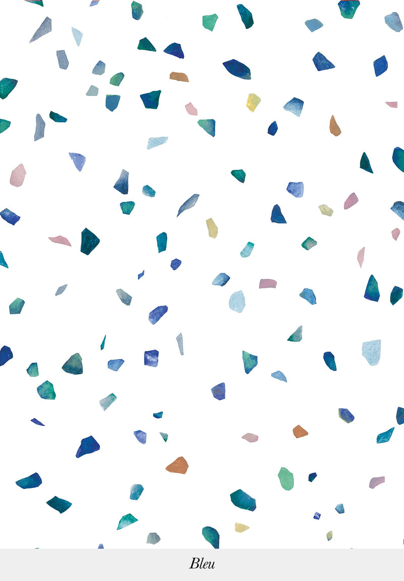 Maßgeschneiderter blauer Terrazzo L