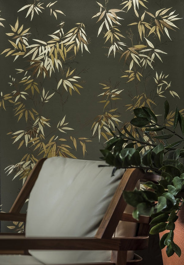bambou asie doré papier peint Isidore Leroy français élégant chic